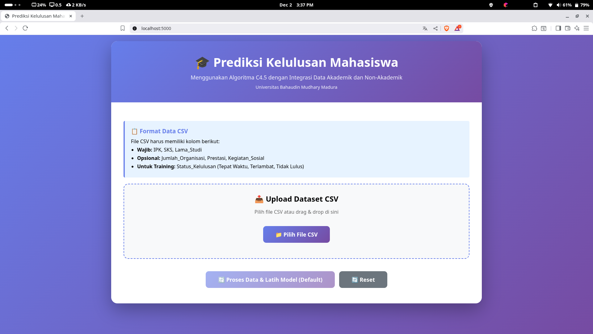 Sistem Cerdas Prediksi Kelulusan Mahasiswa Berbasis Machine Learning